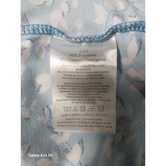 Draper James Reese Witherspoon Ruffle Nightie Dress PJs Blue Shadow Floral L/XL - Picture 6 of 6